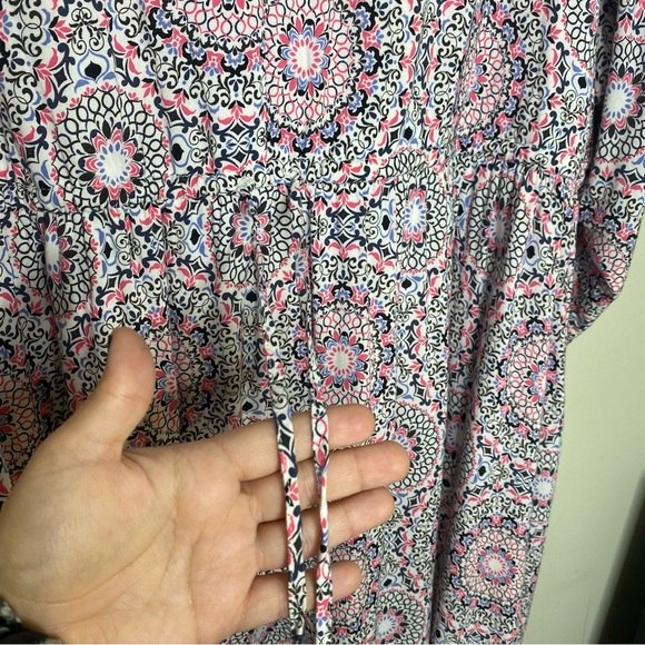 🌟NEW Torrid Ivory Pink Print Challis Strappy Back Skater Dress Plus Size 4X - Picture 8 of 12